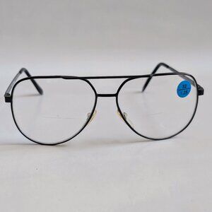 (NWT) Vintage 90's Aviator Metal Bi-Focal Reading Glasses (S. Black)